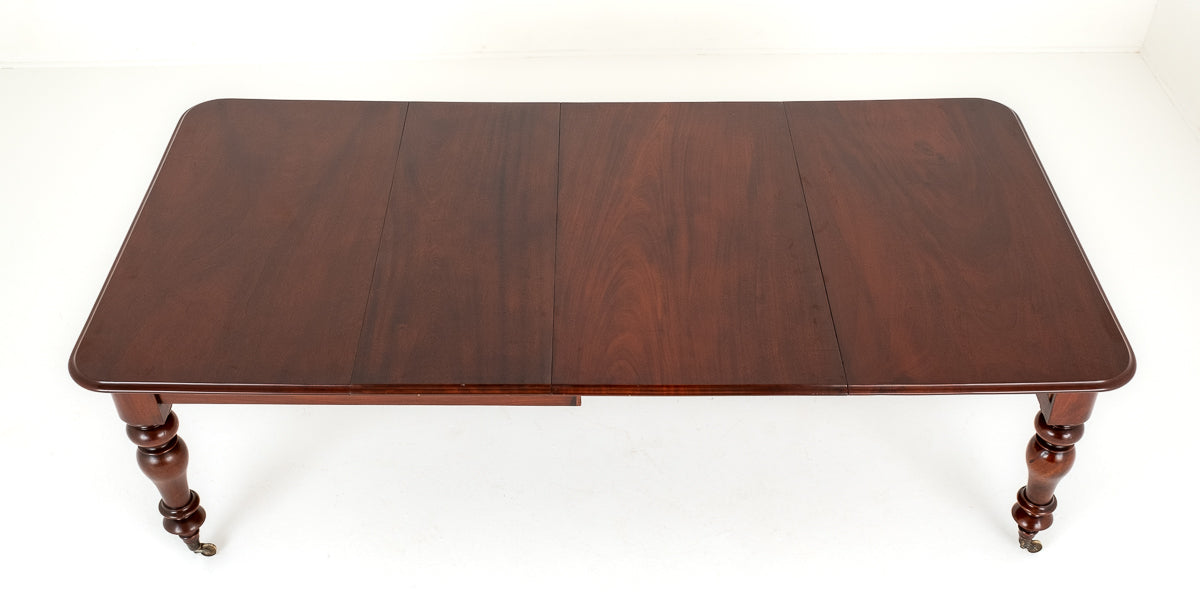 Rectangular Victorian Mahogany 2 Leaf Extending Dining Table