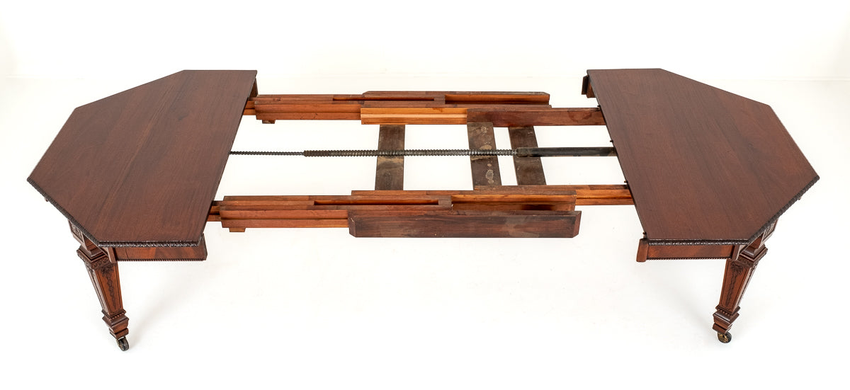 10 - 12 Seater Victorian Octagonal Mahogany Extending Dining Table