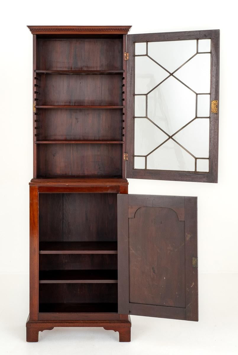 Georgian Mahogany Glazed Tall Bookcase