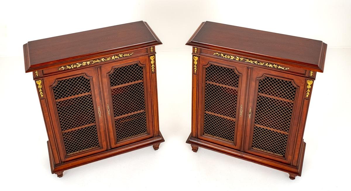 Wonderful Pair of French Walnut Side Cabinets