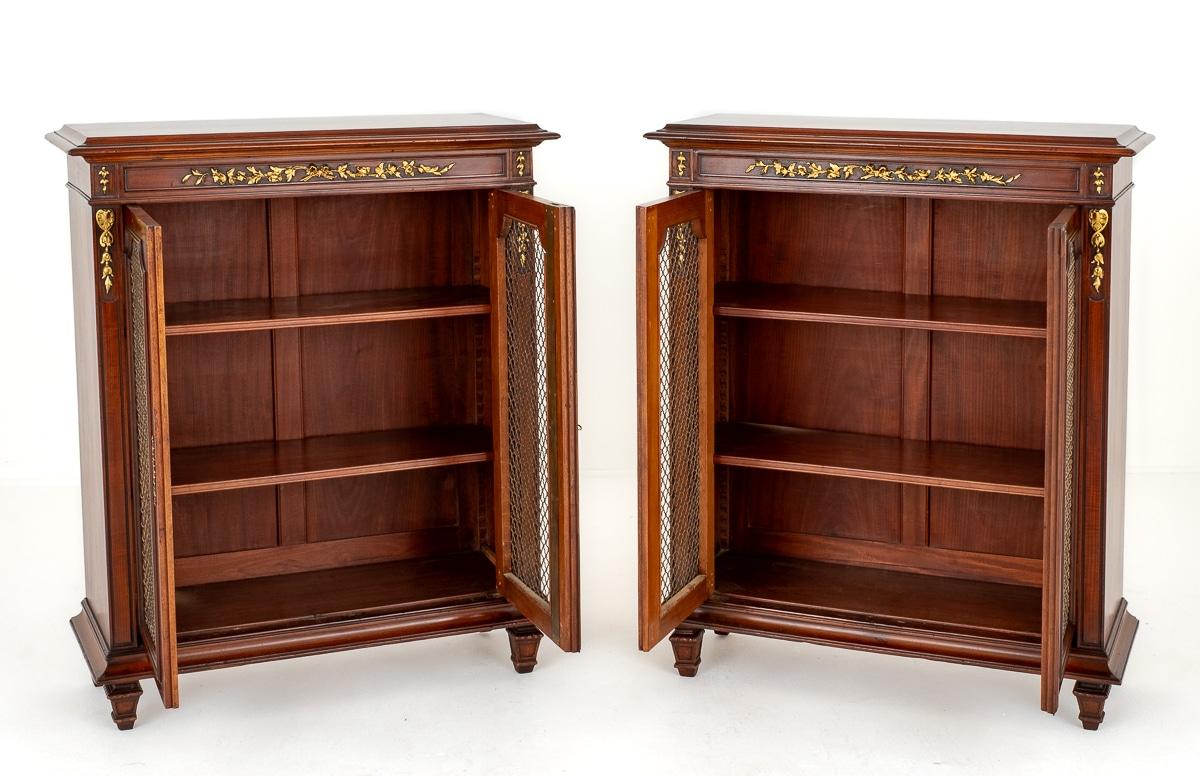 Wonderful Pair of French Walnut Side Cabinets
