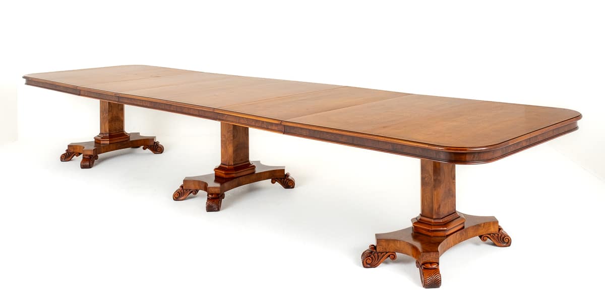 George Bullock Style Walnut Extending Dining Table