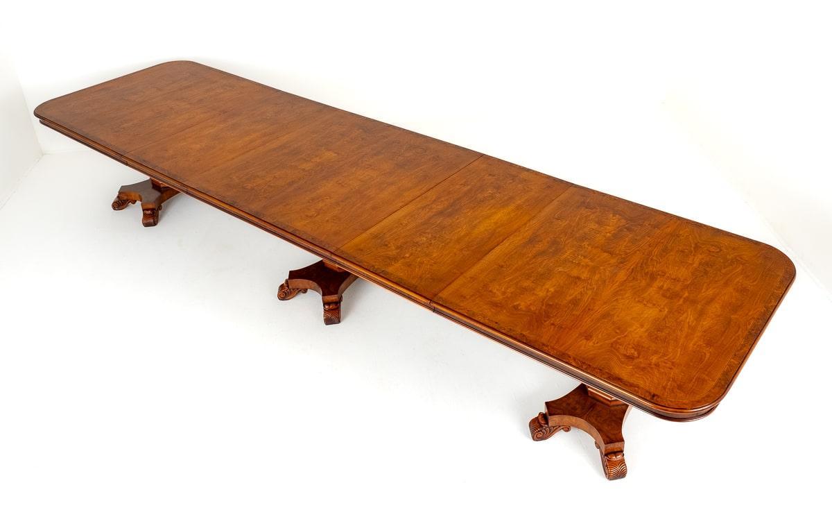 George Bullock Style Walnut Extending Dining Table