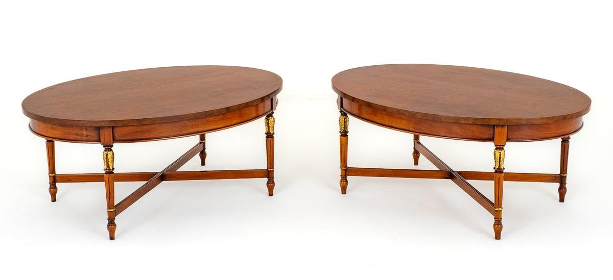 Matching Pair of Walnut Coffee Tables