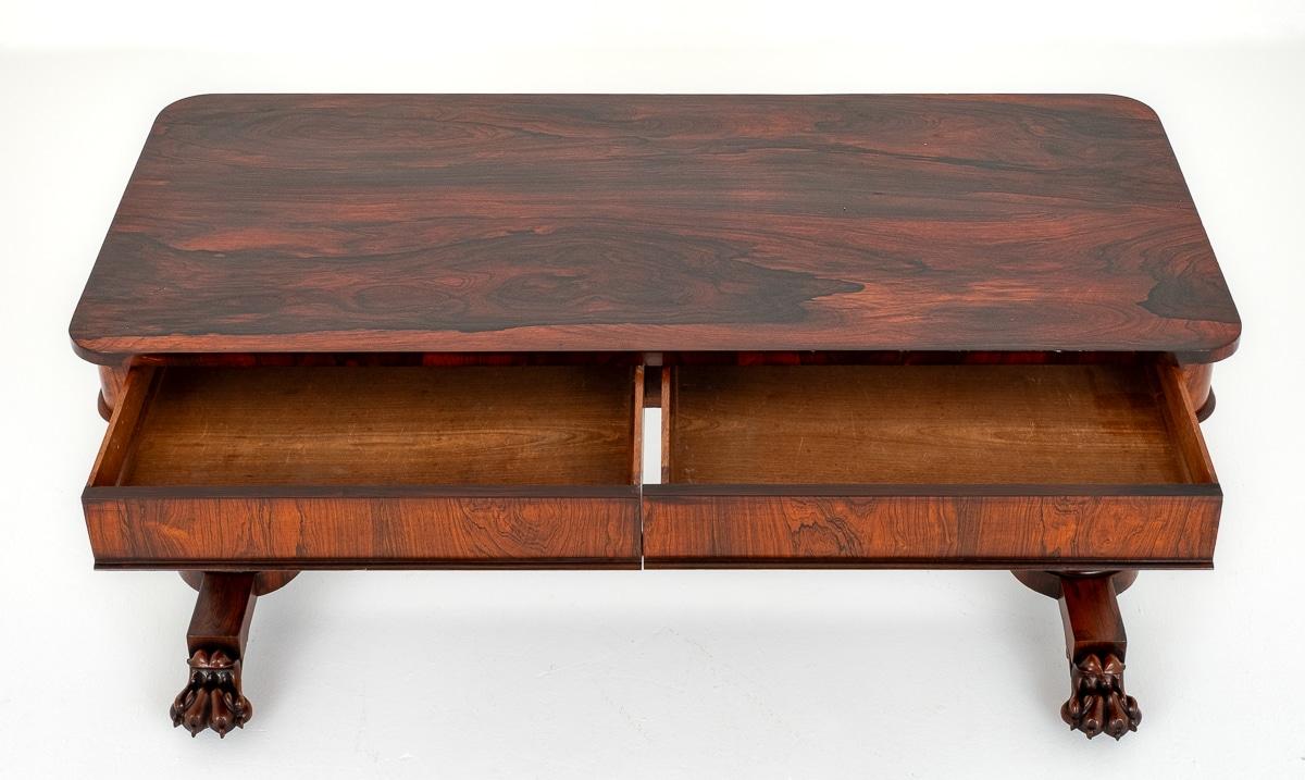 William IV Rosewood Detailed Library Table