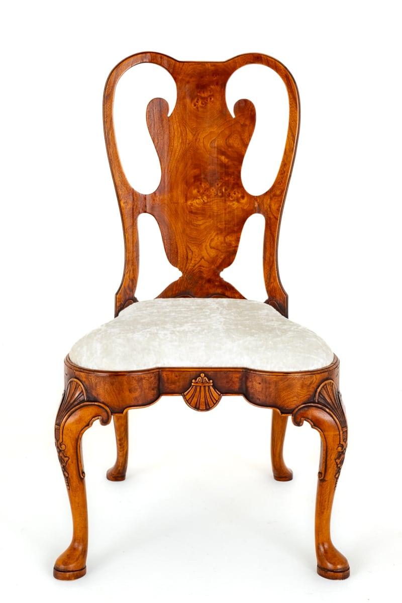 Set of 12 Queen Anne Style Dining Chairs.