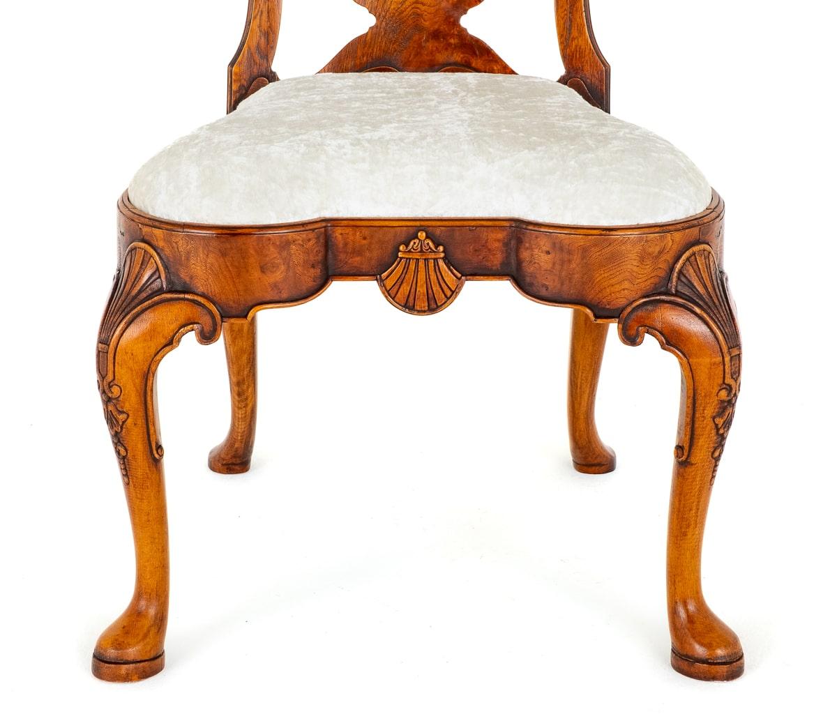 Set of 12 Queen Anne Style Dining Chairs.