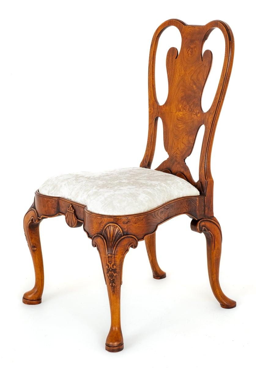 Set of 12 Queen Anne Style Dining Chairs.