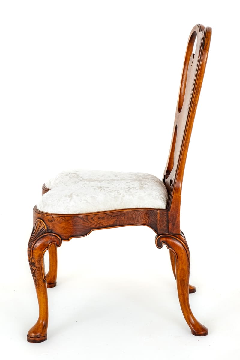 Set of 12 Queen Anne Style Dining Chairs.