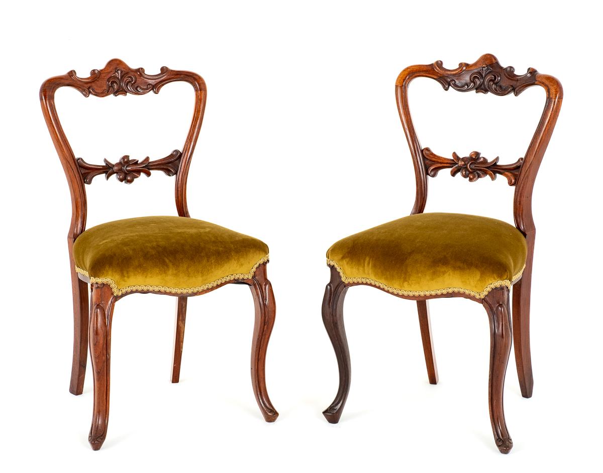 Pretty Pair of Rosewood Side Chairs