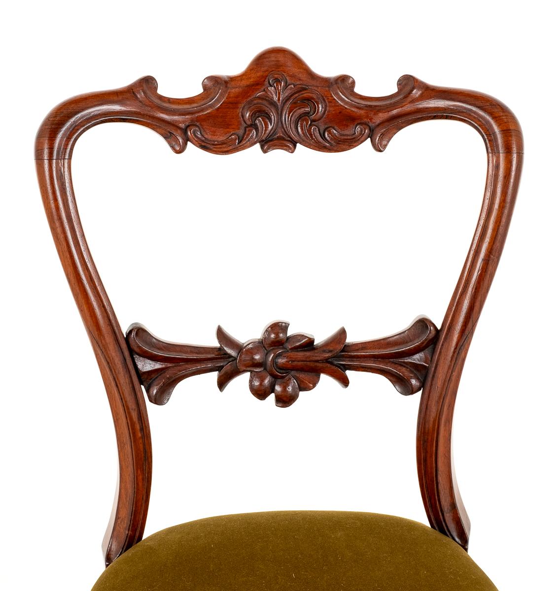 Pretty Pair of Rosewood Side Chairs