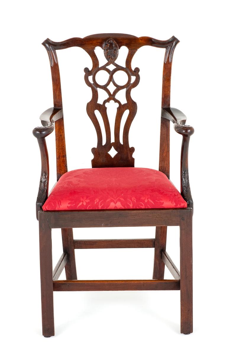 18th Century Mahogany Chippendale Style Arm Chair