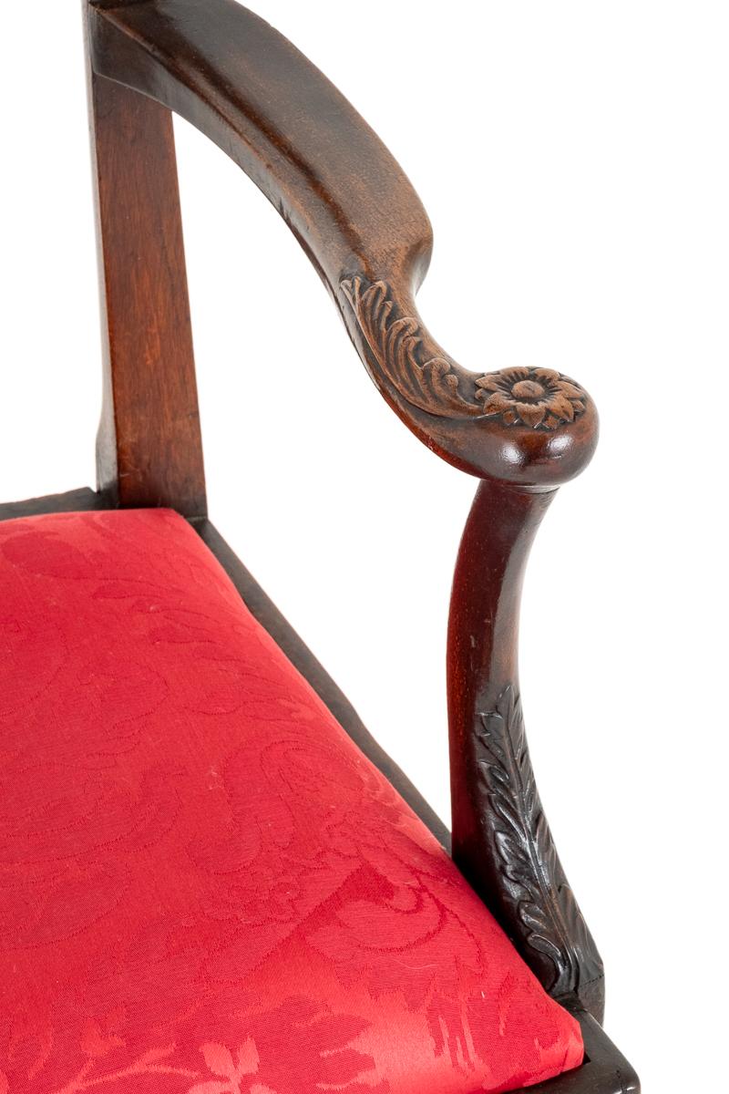 18th Century Mahogany Chippendale Style Arm Chair