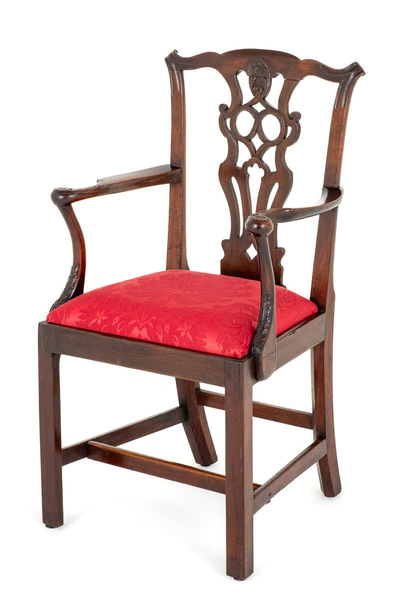 18th Century Mahogany Chippendale Style Arm Chair