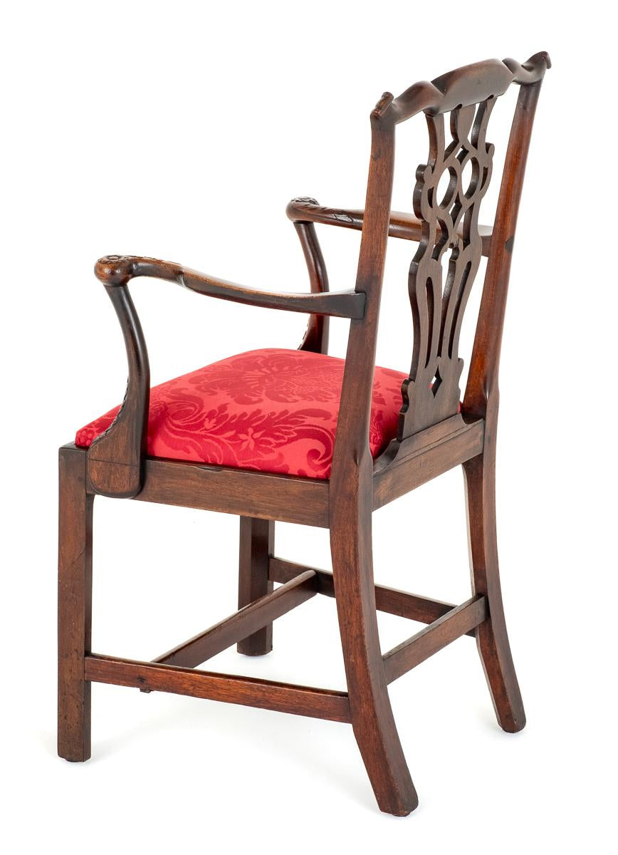 18th Century Mahogany Chippendale Style Arm Chair