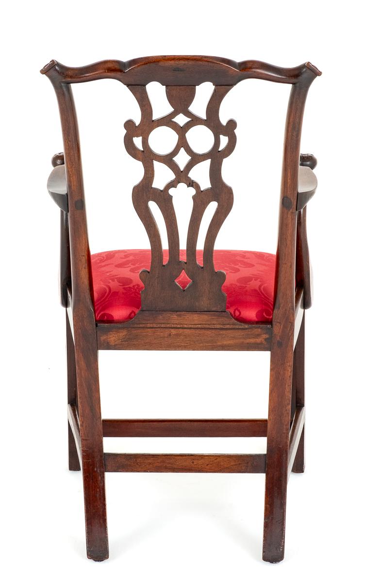 18th Century Mahogany Chippendale Style Arm Chair