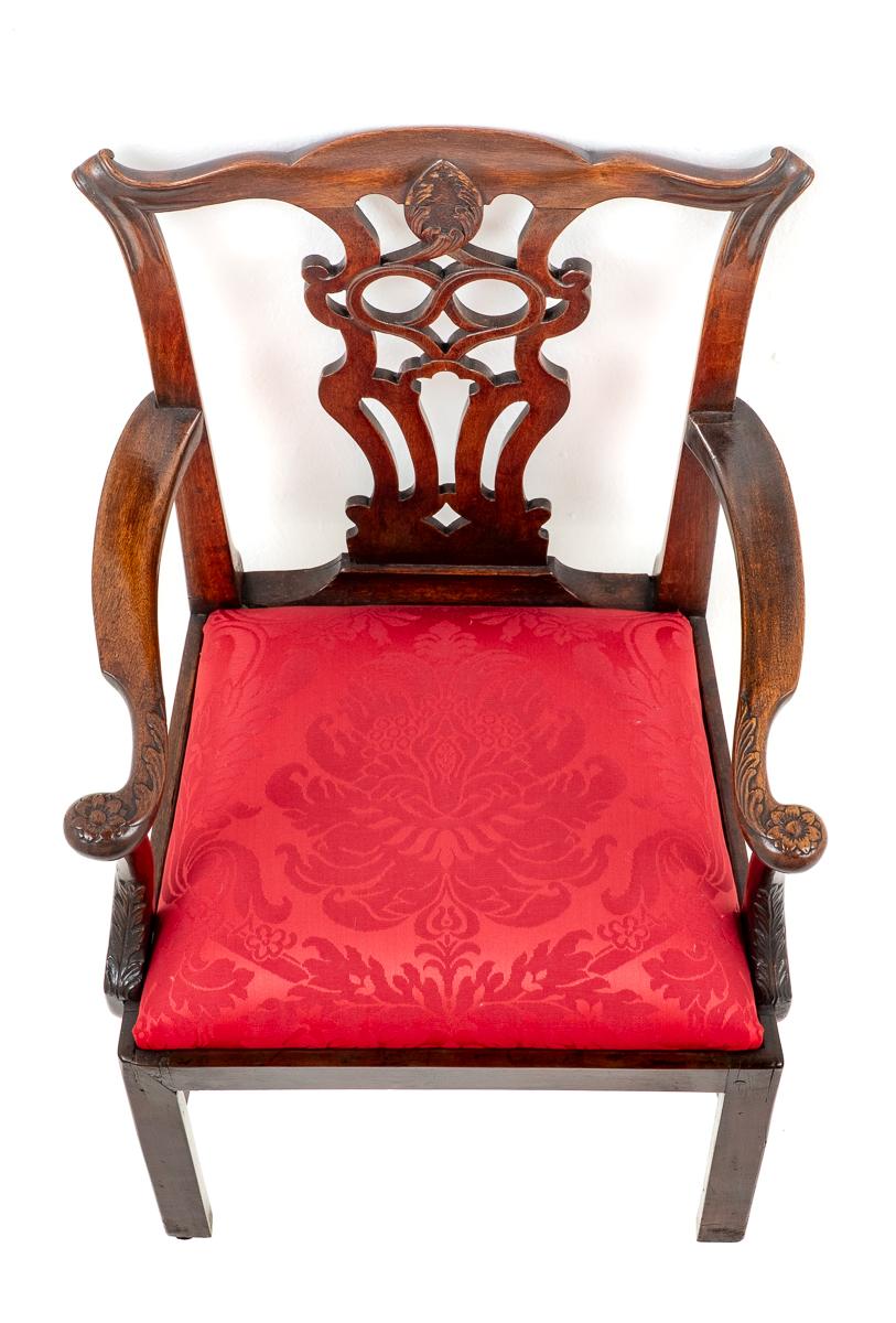 18th Century Mahogany Chippendale Style Arm Chair