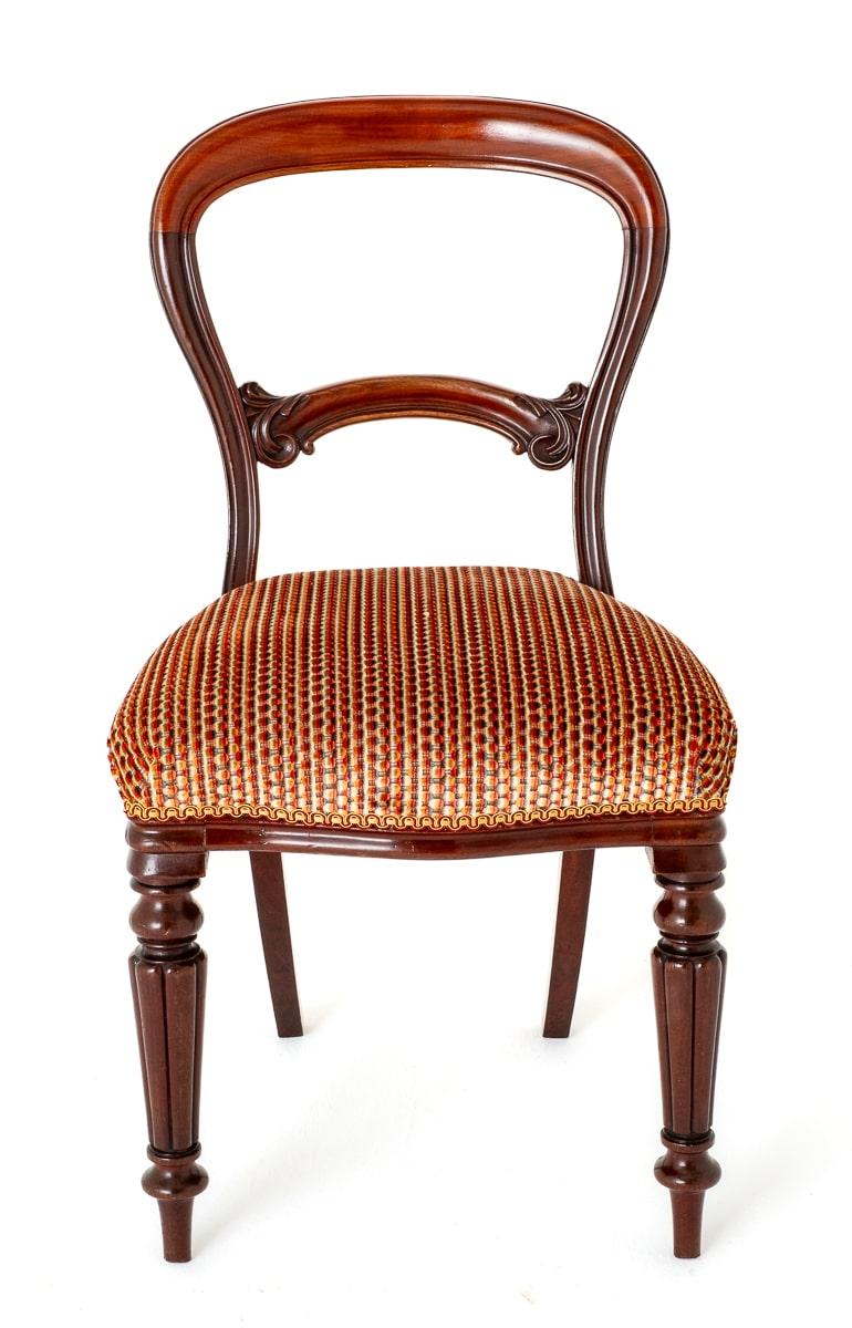 Set of 8 Early Victorian Mahogany Balloon Back Dining Chairs