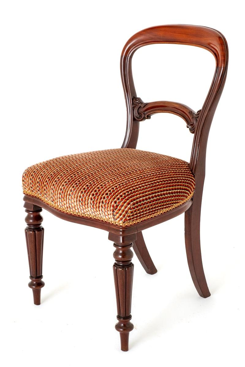 Set of 8 Early Victorian Mahogany Balloon Back Dining Chairs