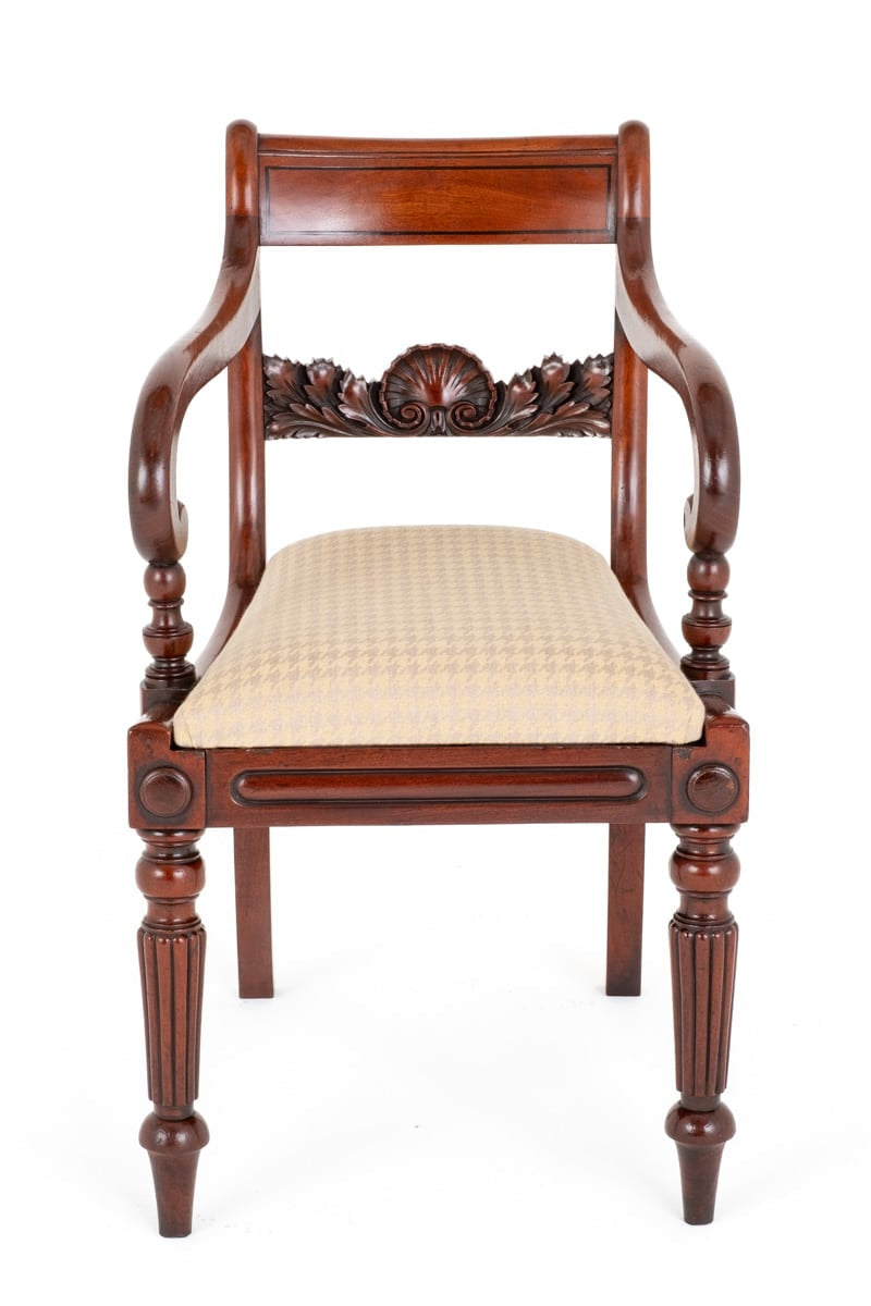 Set of 8 (6 + 2) Regency Period Mahogany Dining Chairs