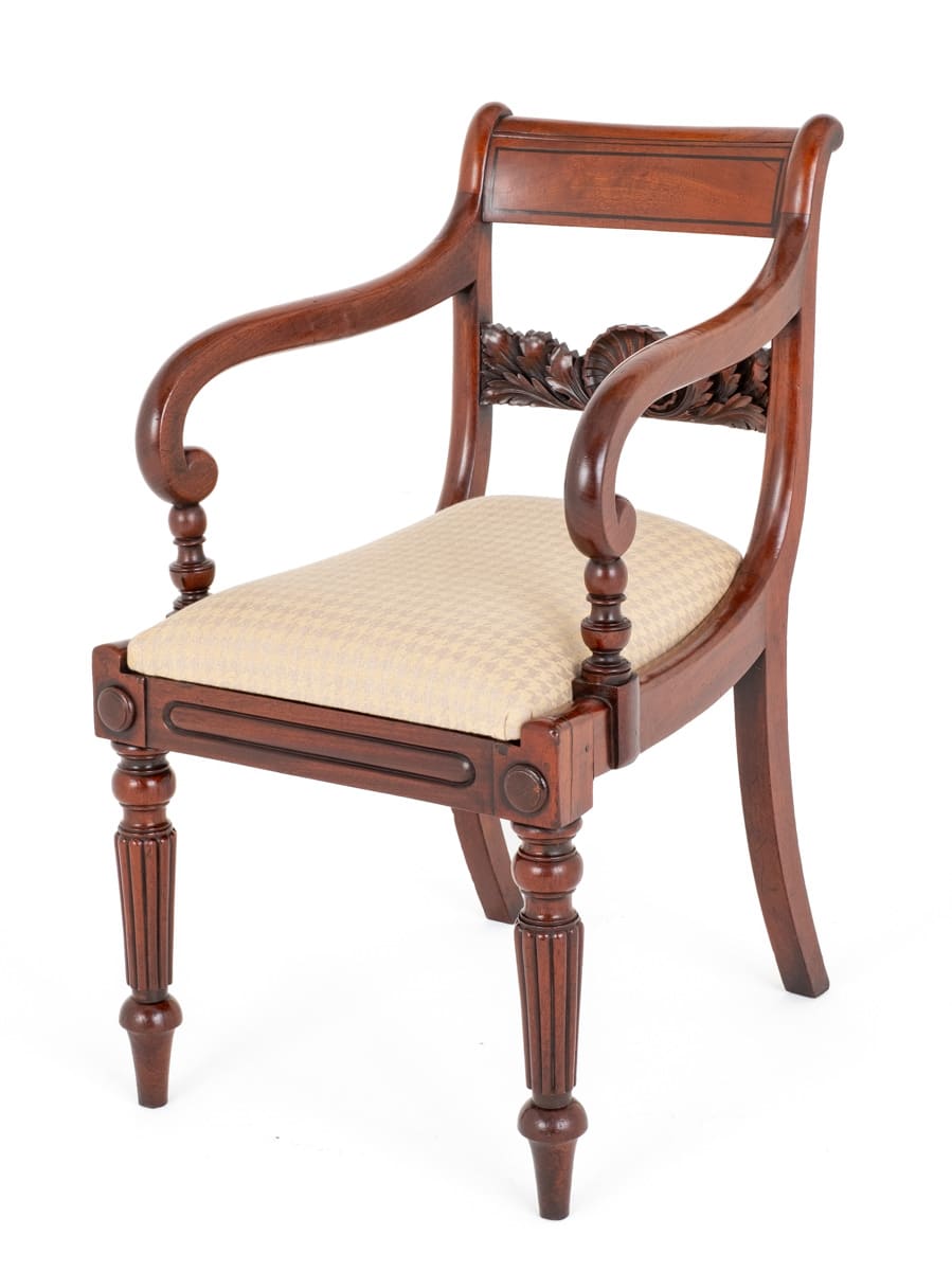 Set of 8 (6 + 2) Regency Period Mahogany Dining Chairs