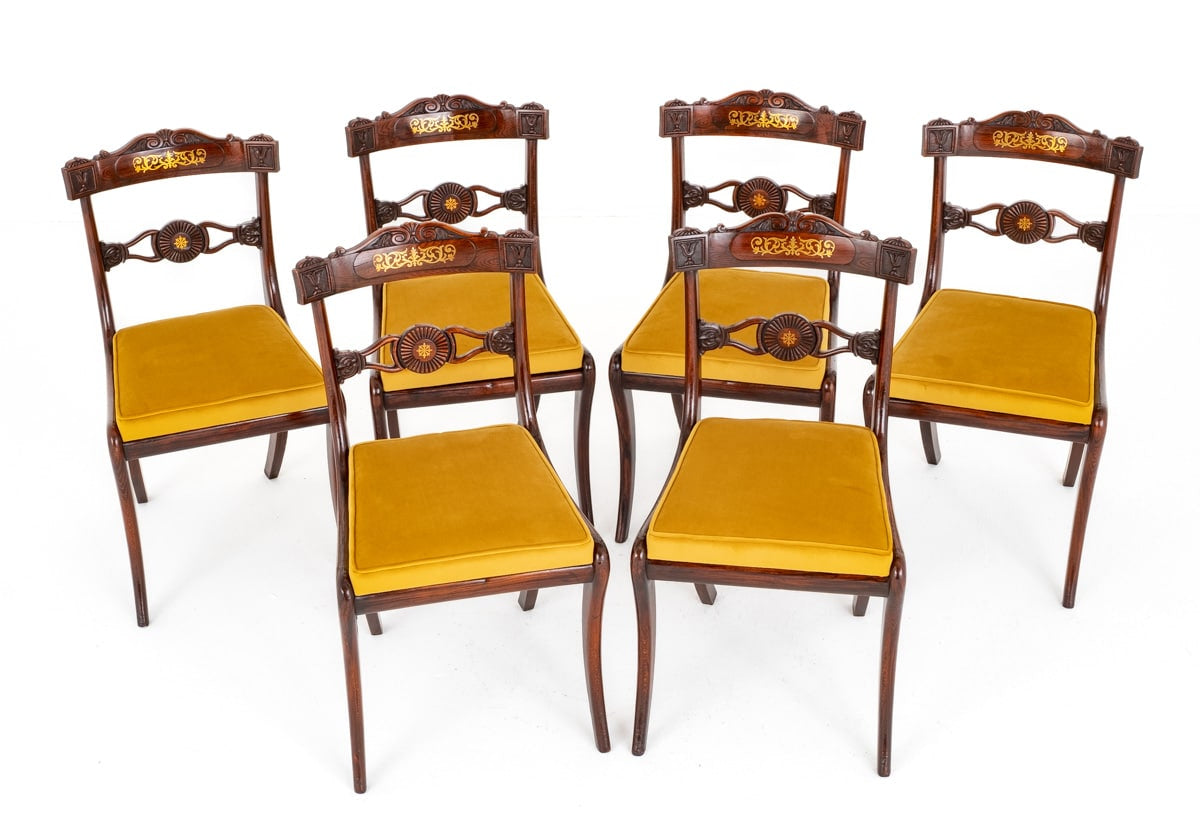 Set of 6 Regency Period Rosewood Dining Chairs