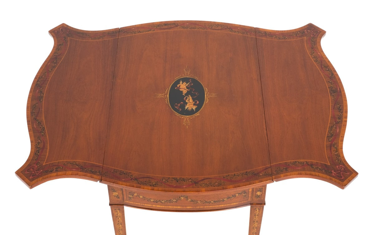 Pair of Sheraton Revival Mahogany Pembroke Tables