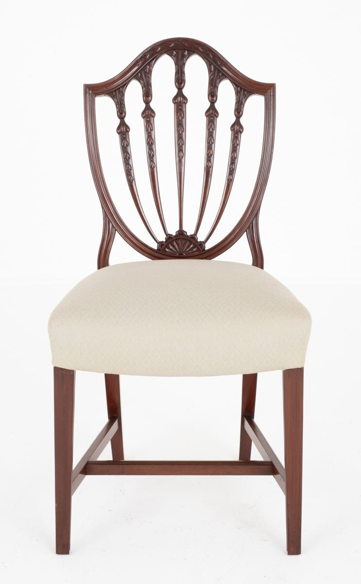 Set of 6 Mahogany Hepplewhite Revival Dining Chairs
