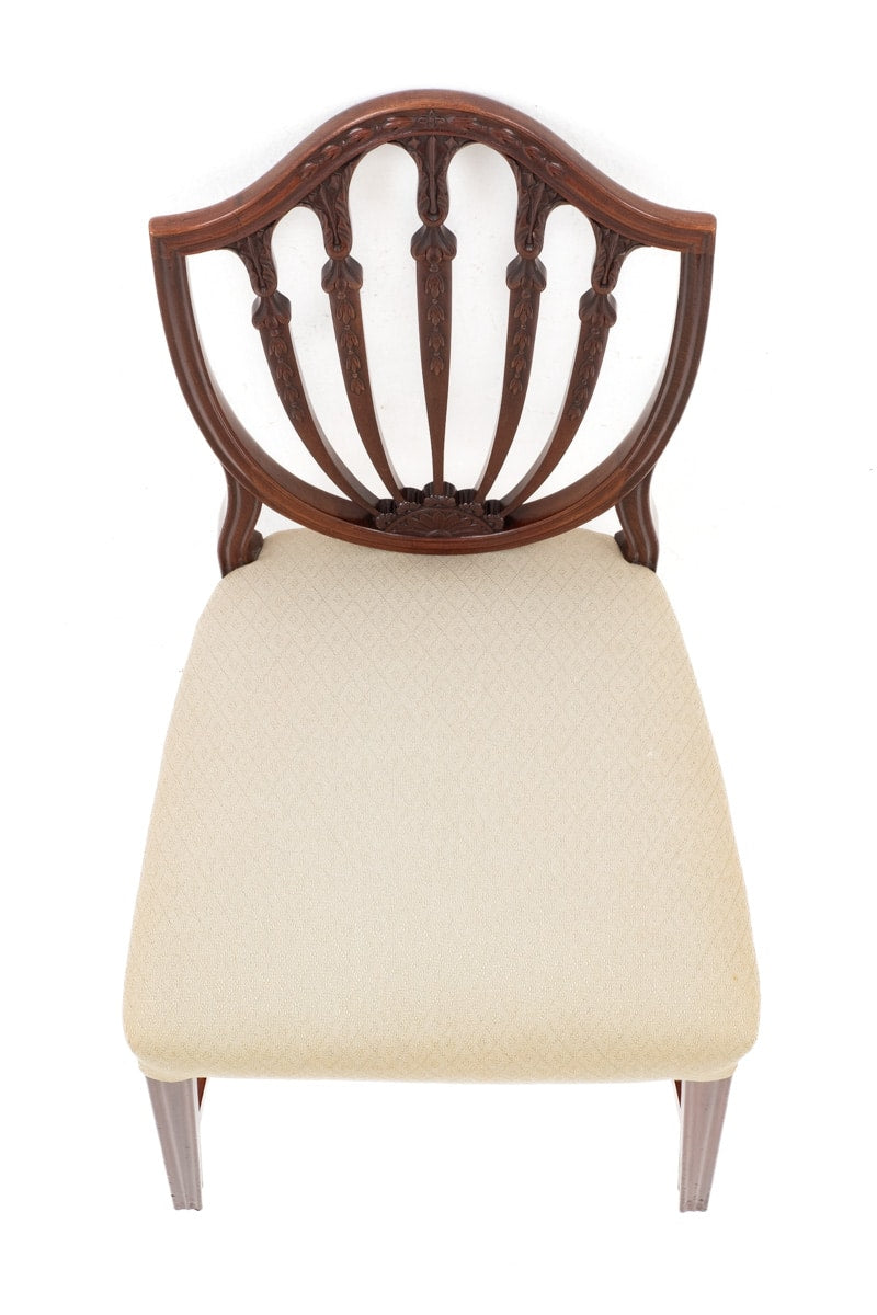Set of 6 Mahogany Hepplewhite Revival Dining Chairs