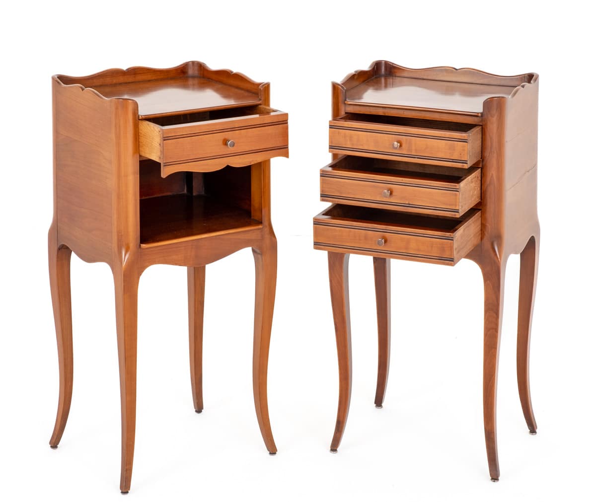 Pair of French Walnut Bedside Cabinets