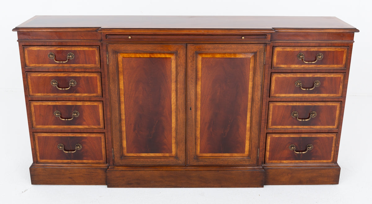 Georgian Revival Mahogany Breakfront Large Sideboard