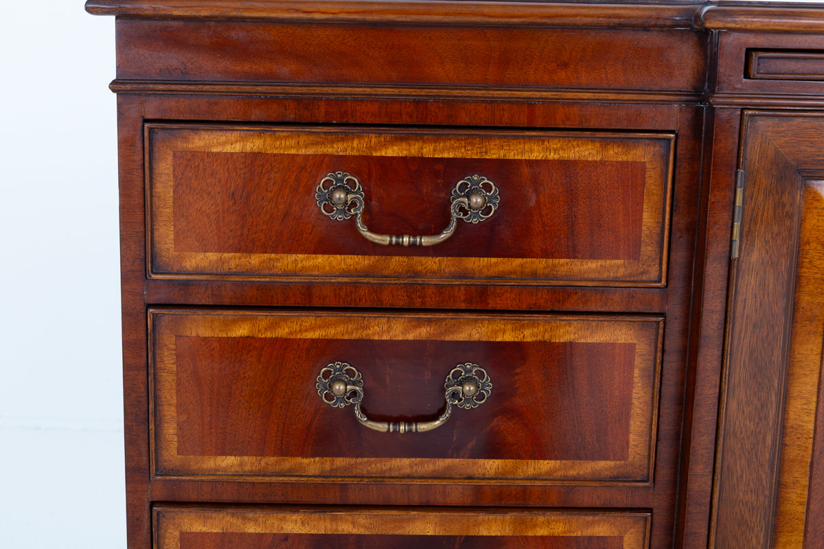 Georgian Revival Mahogany Breakfront Large Sideboard