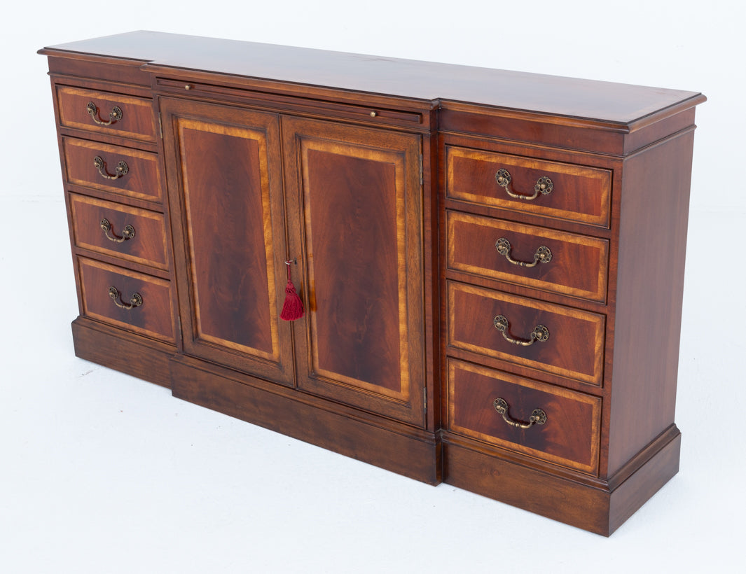 Georgian Revival Mahogany Breakfront Large Sideboard