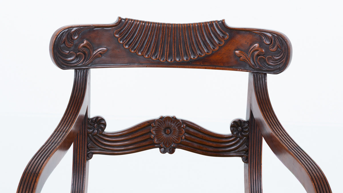Set of 10 ( 8 + 2 ) Regency revival Mahogany Dining Chairs