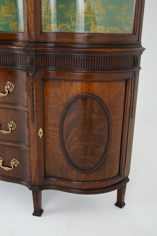 Amazing Mahogany Adams Style Display Cabinet