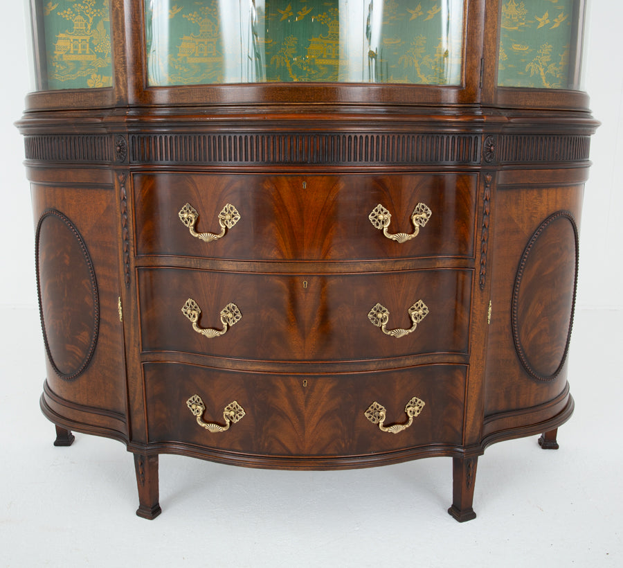 Amazing Mahogany Adams Style Display Cabinet