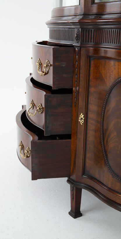 Amazing Mahogany Adams Style Display Cabinet