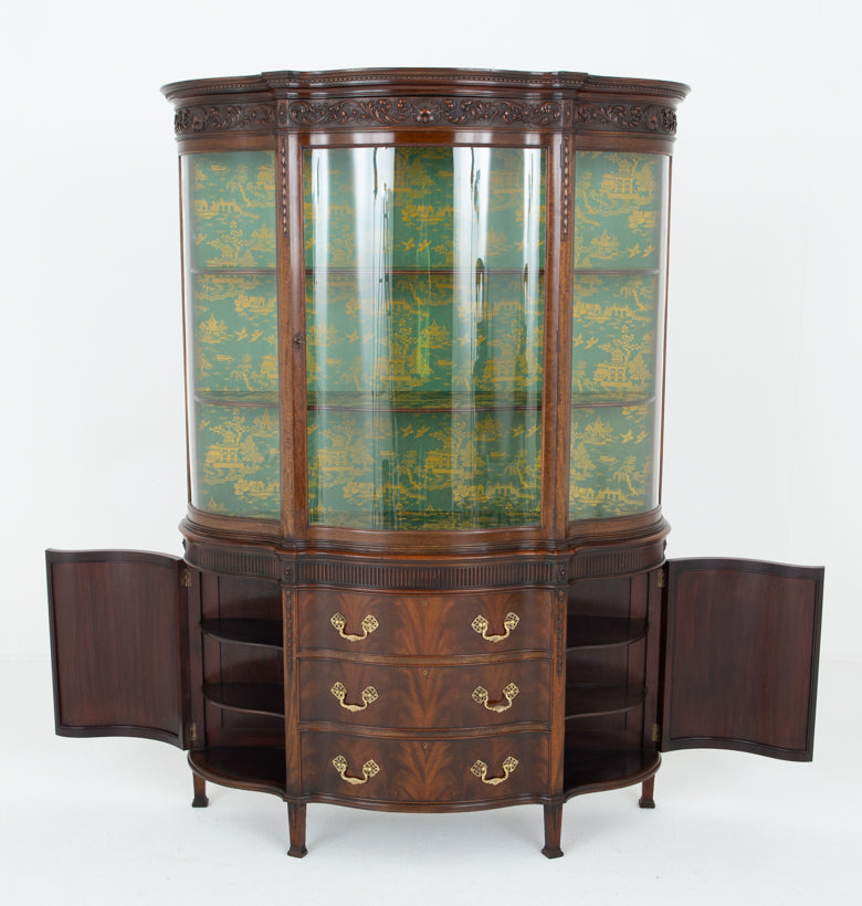 Amazing Mahogany Adams Style Display Cabinet