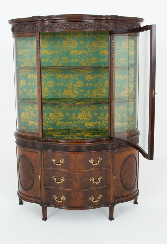 Amazing Mahogany Adams Style Display Cabinet