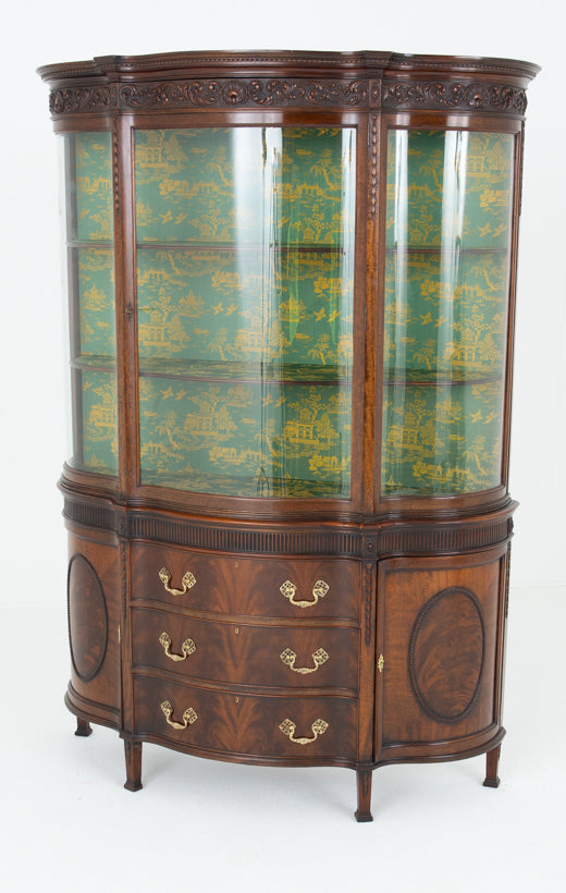 Amazing Mahogany Adams Style Display Cabinet