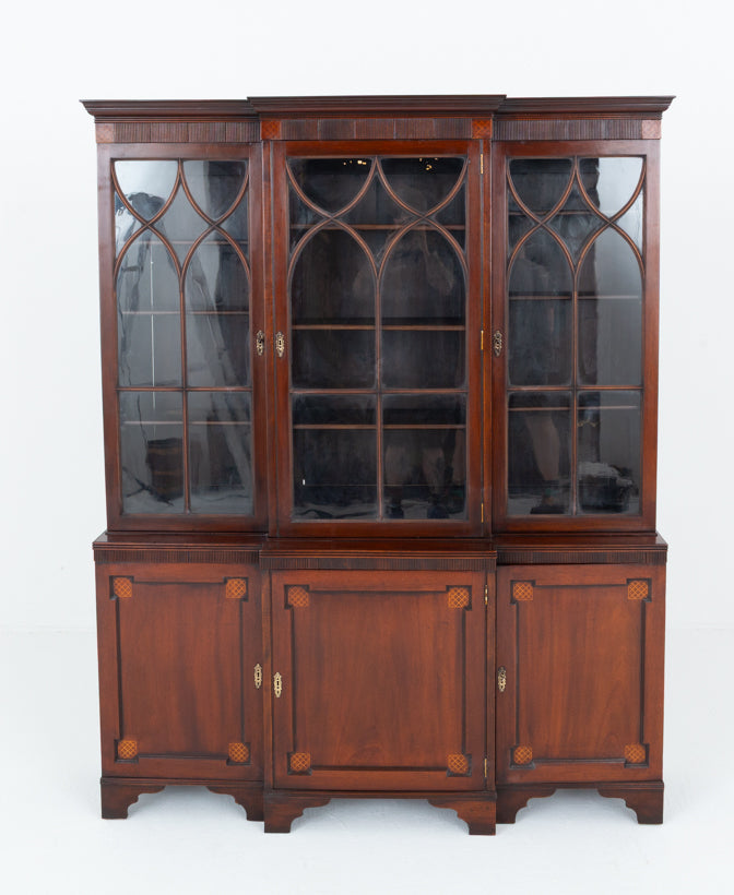 Georgian Style Mahogany Breakfront Bookcase