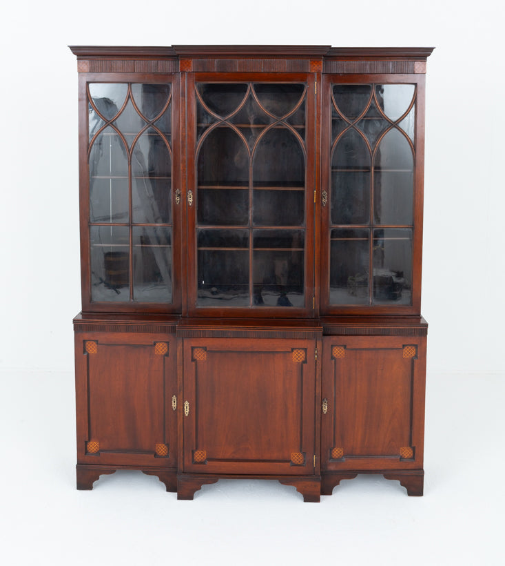 Georgian Style Mahogany Breakfront Bookcase