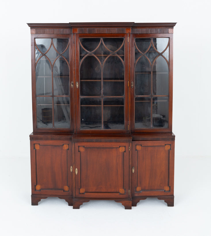 Georgian Style Mahogany Breakfront Bookcase