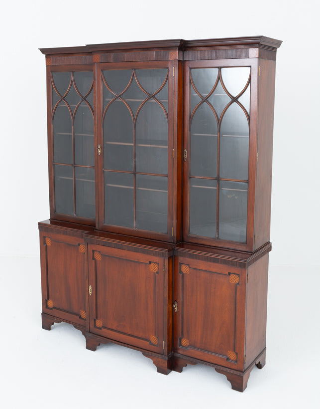 Georgian Style Mahogany Breakfront Bookcase