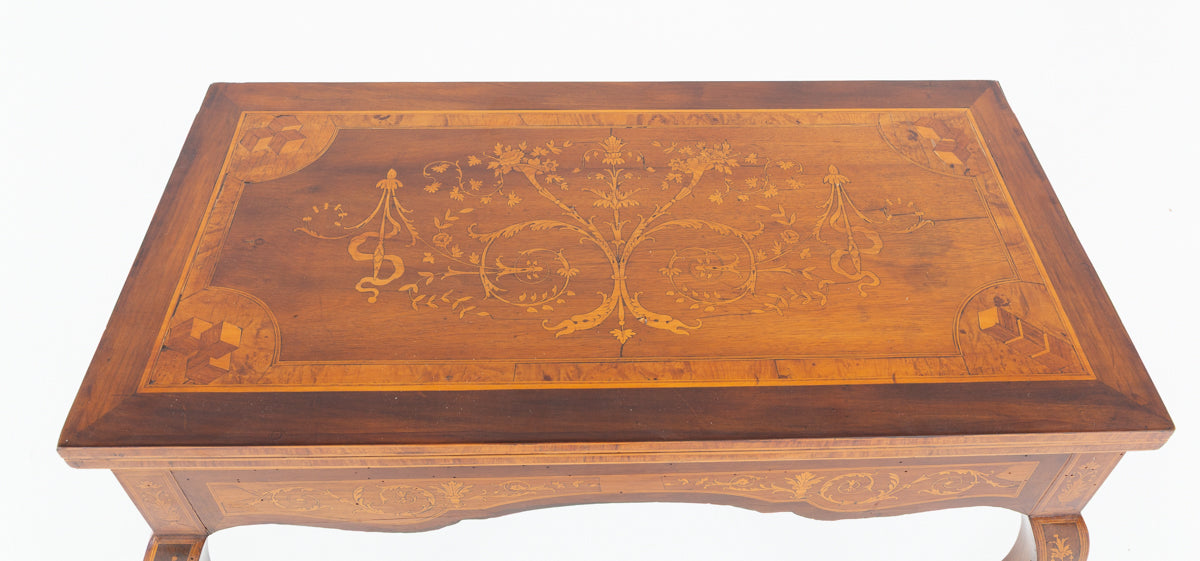 Amazing French Walnut Inlaid Games Table.