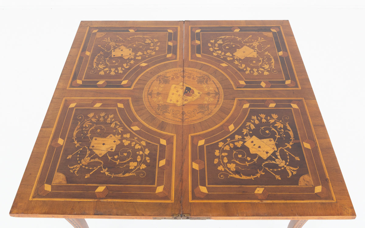 Amazing French Walnut Inlaid Games Table.