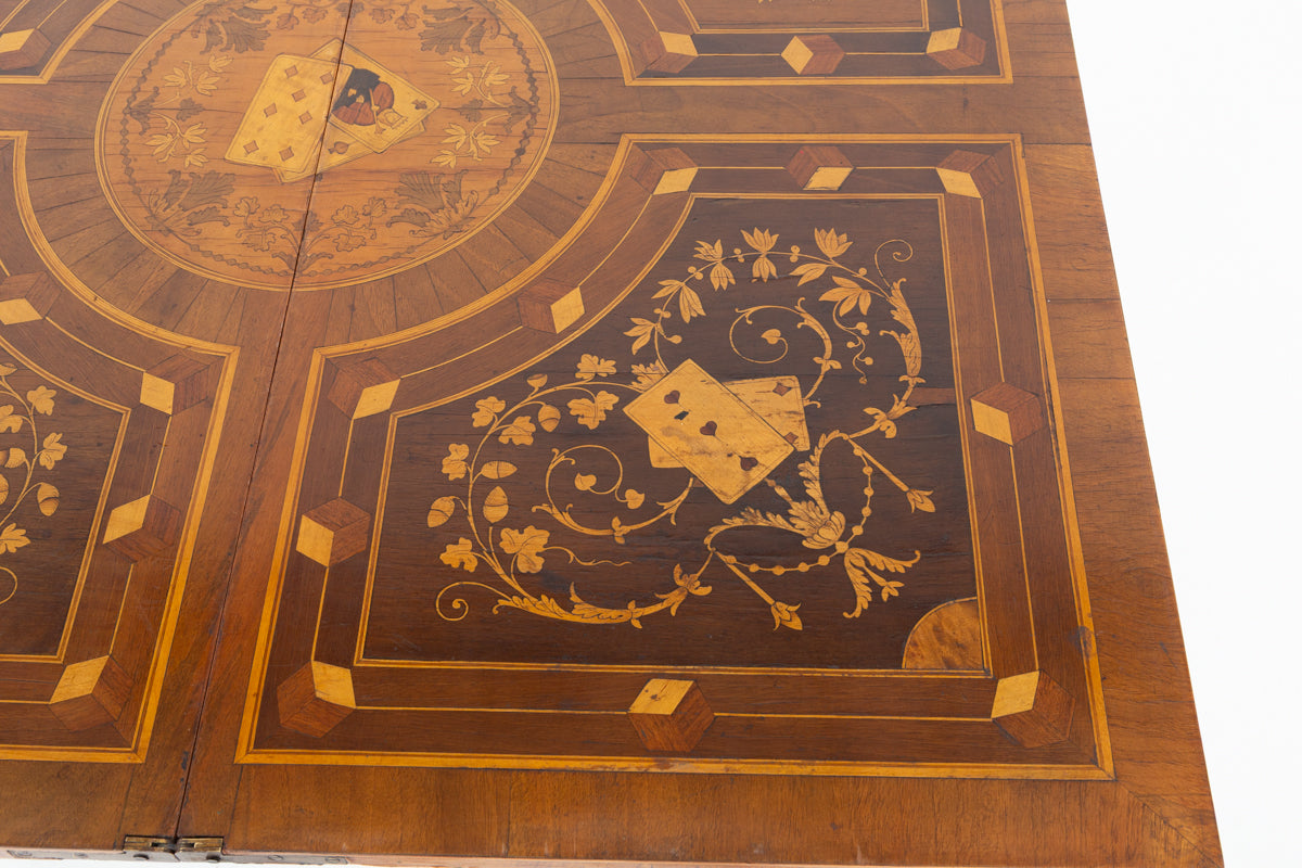 Amazing French Walnut Inlaid Games Table.