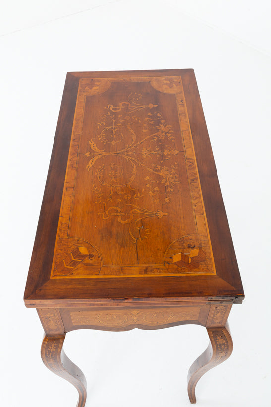 Amazing French Walnut Inlaid Games Table.