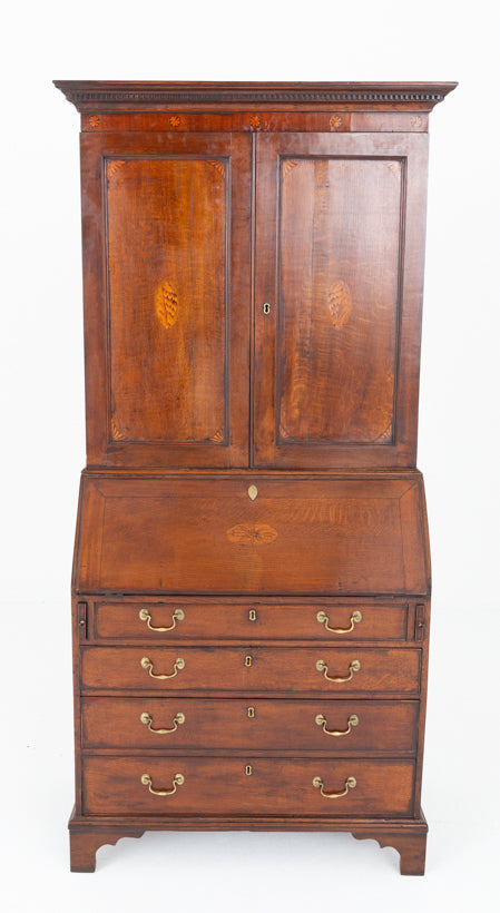 Georgian Oak Bureau Bookcase