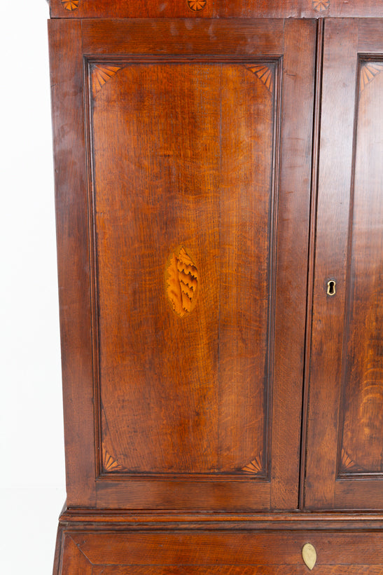 Georgian Oak Bureau Bookcase